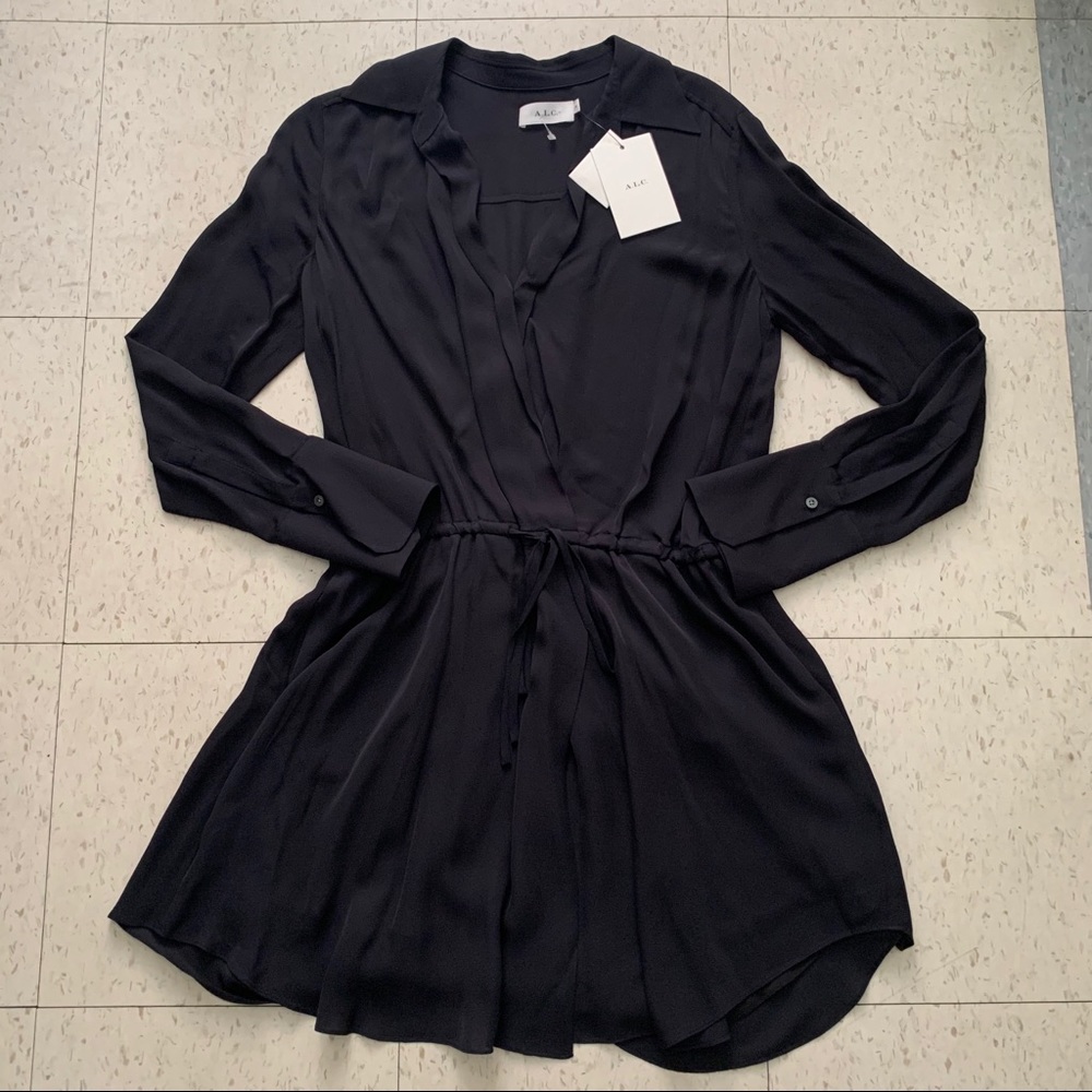 A.L.C. Silk shirt dress.